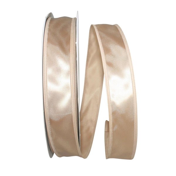 Reliant Ribbon 10.5 in. 100 Yards Dyna Satin EZ Wired Edge Ribbon, Champagne 5102W-901-09C